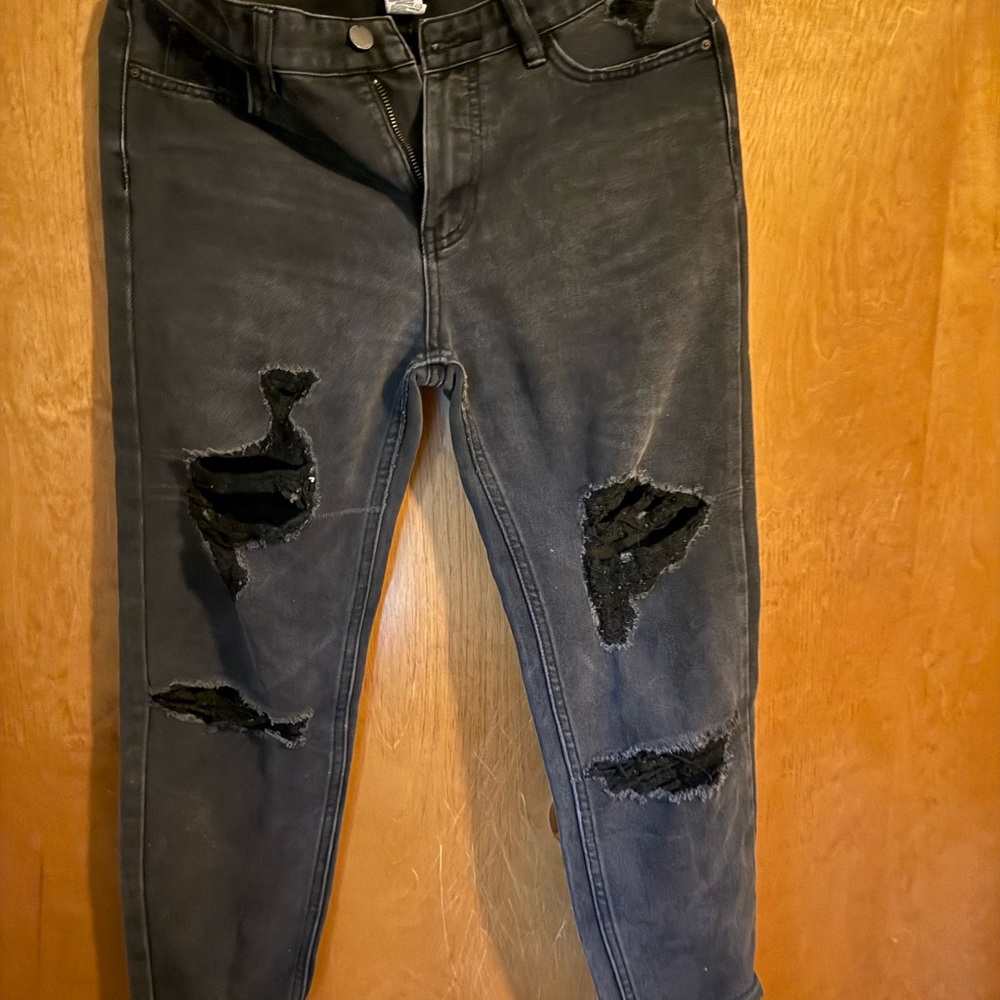 Billabong Charcoal Distressed Skinny Jeans